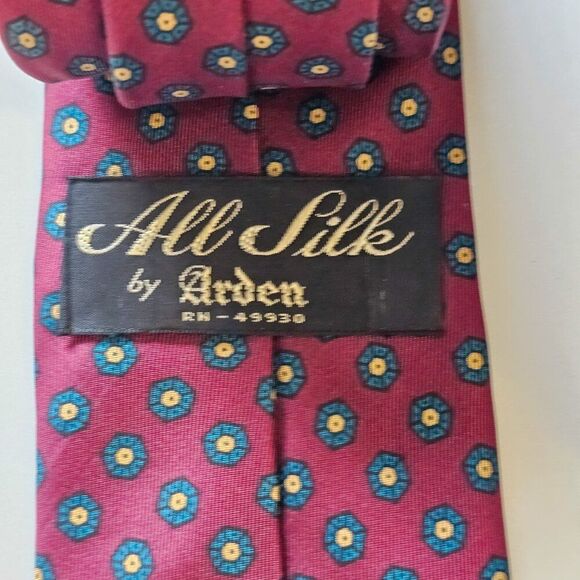 Vintage All Silk by Arden 100% Silk Classic Tie - Picture 4 of 7